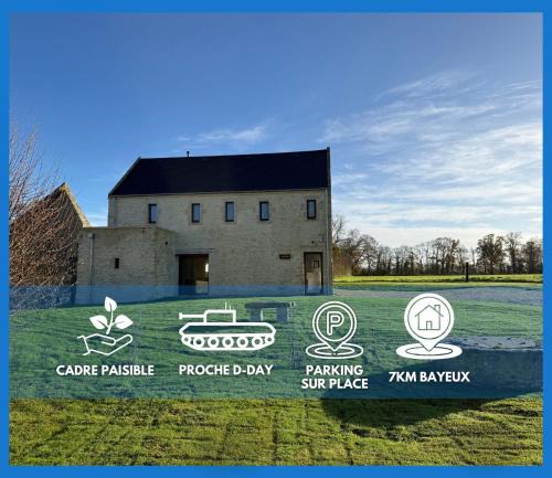 Longues-sur-Mer House | Le Pressoir, maison en pierres rénovée, au calme, grand jardin, vue dégagée sur les champs, belle terrasse, 3 chambres, 2 sdb, 2 WC, parking privé, 5 kms de Bayeux et 7 kms plage d'Arromanches au coeur des plages du débarquement
