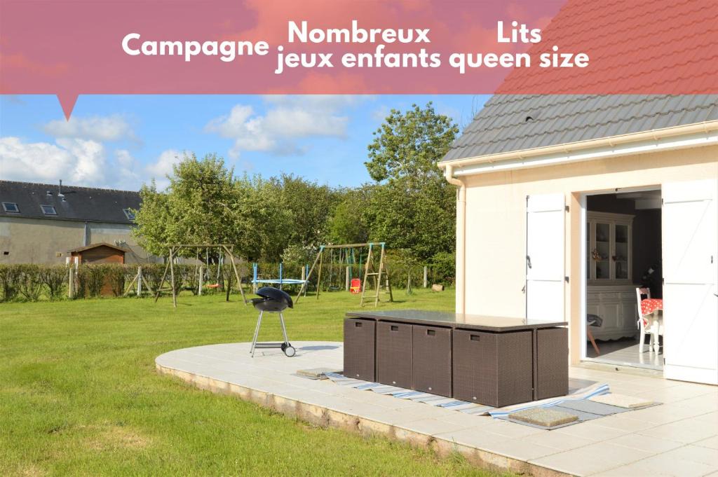 Le Breuil-en-Bessin House | Maison confortable séjour spacieux, belle terrasse avec grand jardin avec jeux extérieurs près Bayeux et Omaha Beach