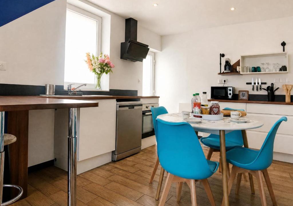 Bethune House | Parking, jardin clos et terrasse exterieure, Maison plein pied Béthune, quartier calme proche centre ville, proche gare, capacité 4 personnes