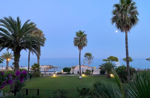 Villeneuve Loubet Beach Apartment | Aquamarine apartment terrace sea view Villeneuve Loubet Baie des Anges