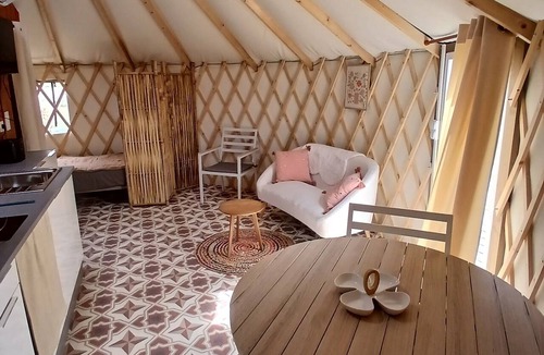 Clermont-Creans RV Rental | Yurt-Terracotta -Comfort-Ensuite with Shower-No view
