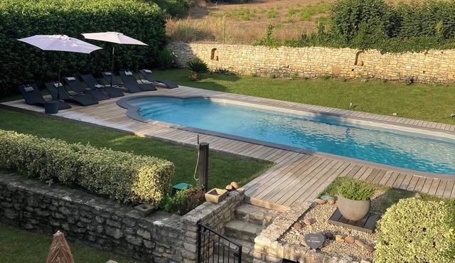 Authentic Corsican stone villa with a private heated pool