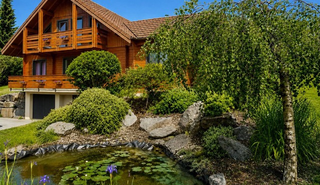 Le Chalet des Rêves Vosgiens : Valley view, SPA/Jacuzzi, Brasero.